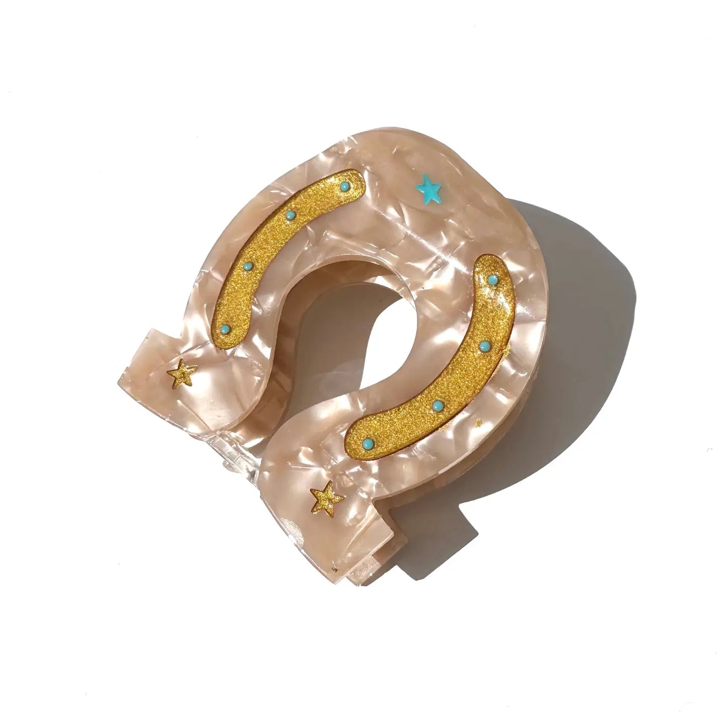 Hand-Painted Lucky Horseshoe Hair Clip | Western