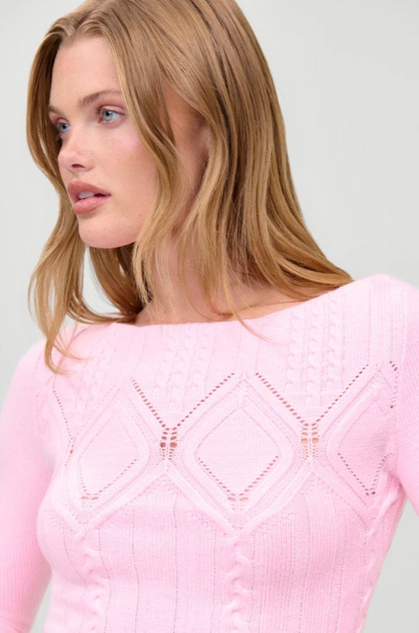 Cyprus Cloud Knit Top Pink Gems