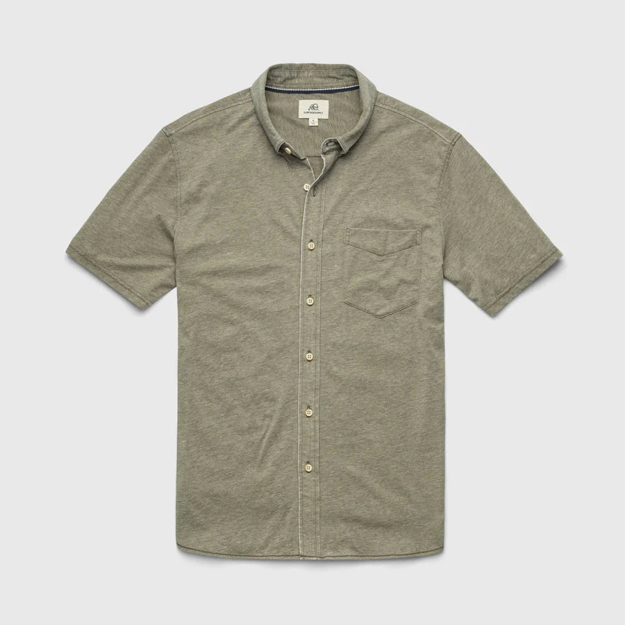 TONY BURNOUT KNIT SHIRT - LICHEN GREEN
