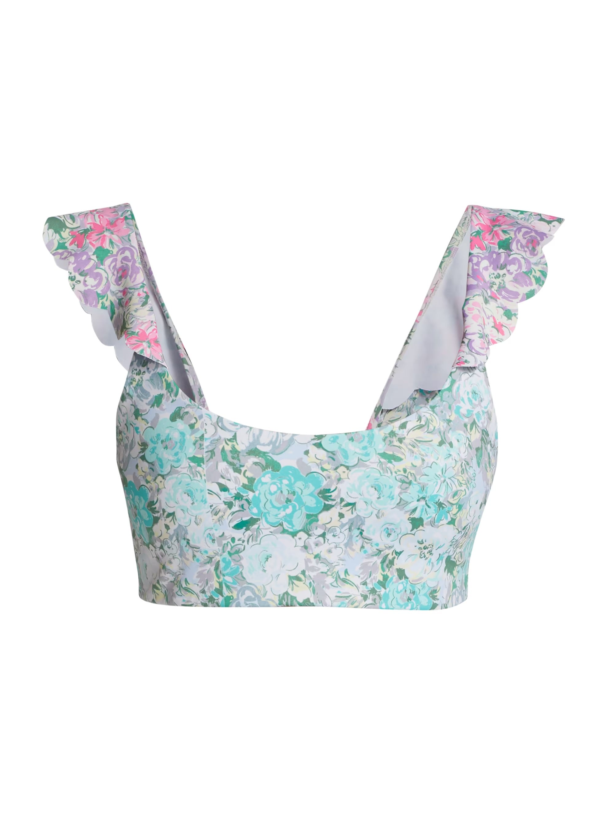 BeachRiot Top Floral Ruffle Large