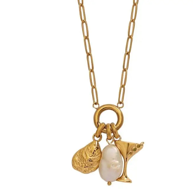Tini’ Time Paperclip Charm Necklace