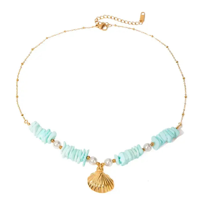 Maui Shell Pastel Beaded Necklace