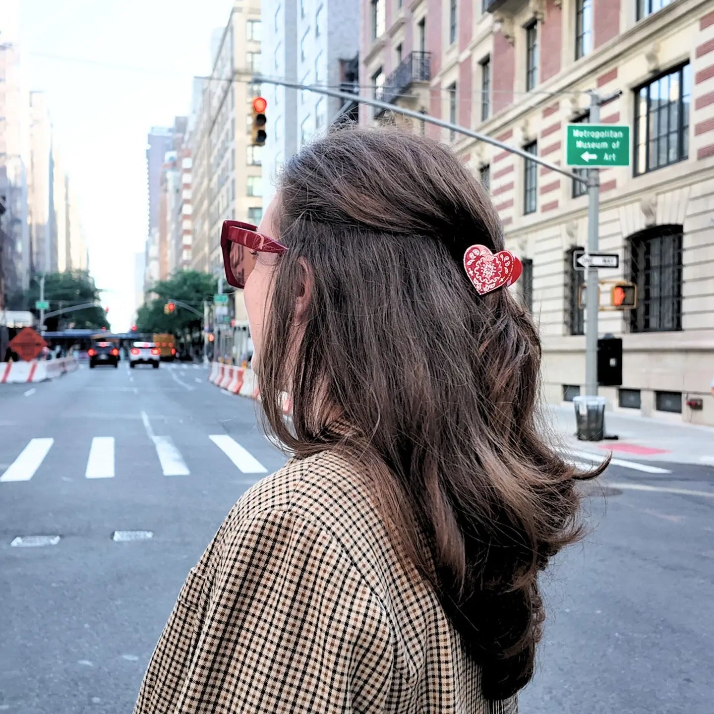 Hand-Painted Mini Paisley Heart Claw Hair Clip