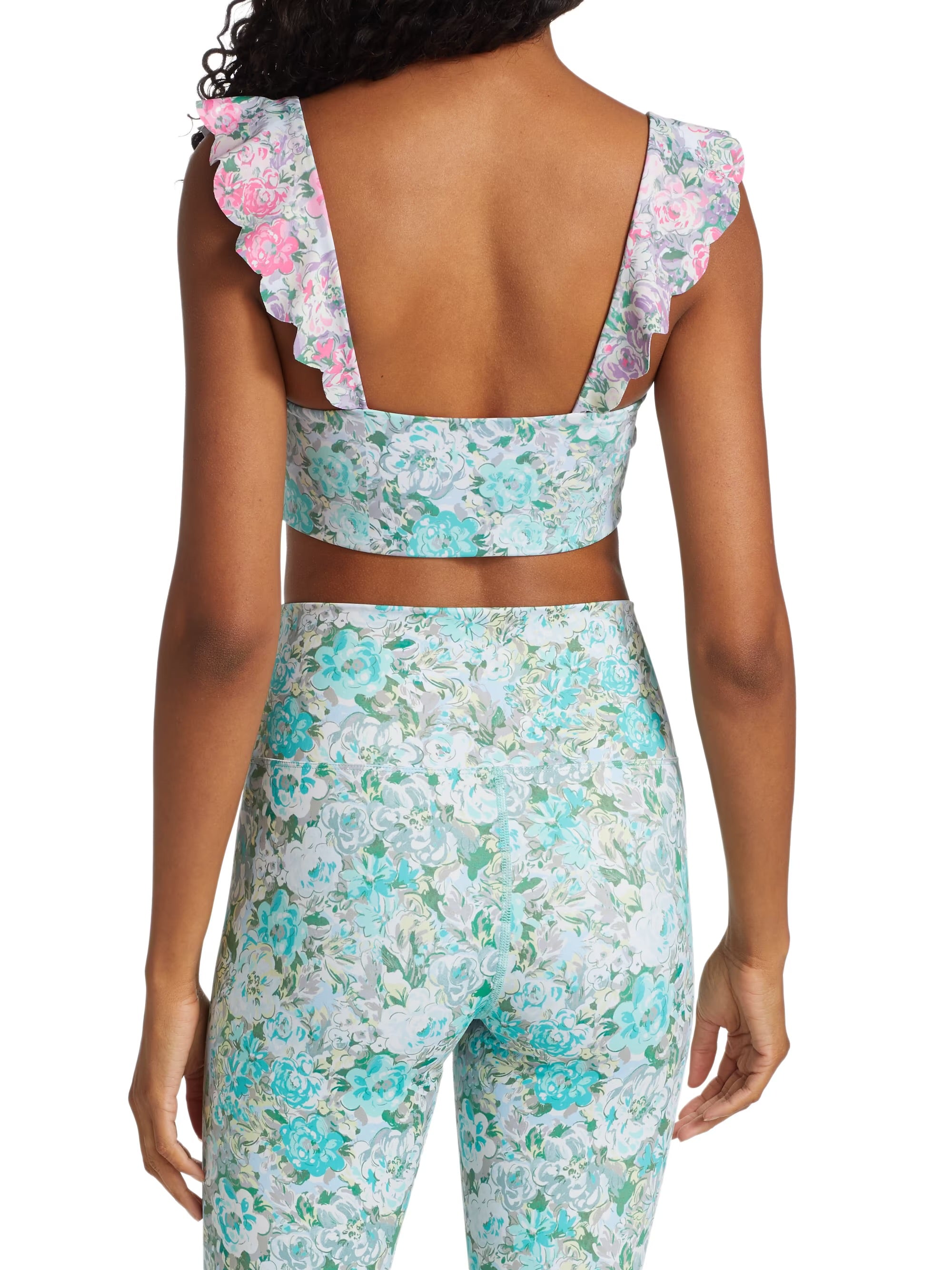 BeachRiot Top Floral Ruffle Large