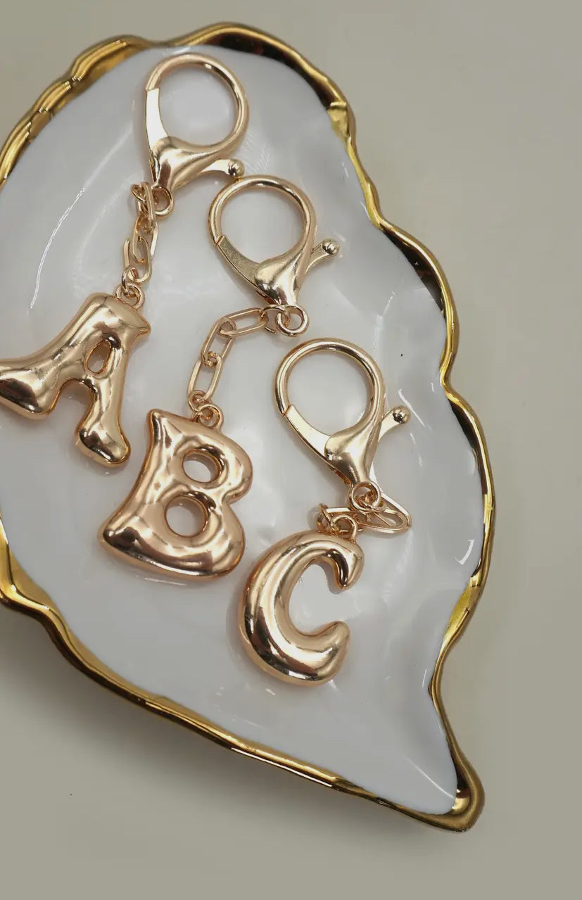 Bubble Letter Monagram Key Chain