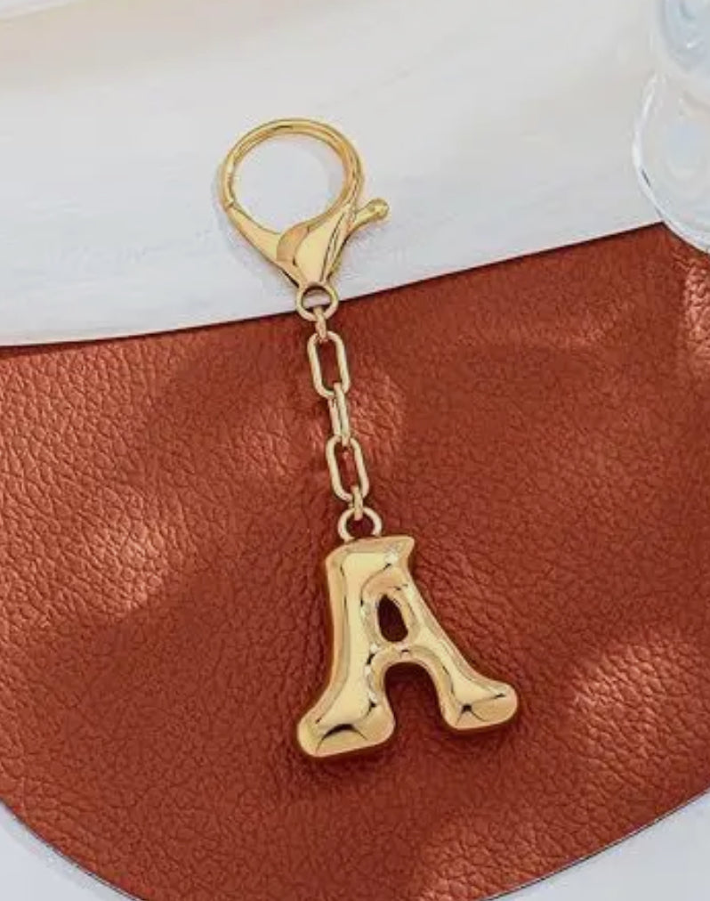 Bubble Letter Monagram Key Chain