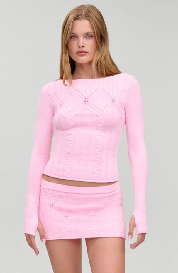 Cyprus Cloud Knit Top Pink Gems