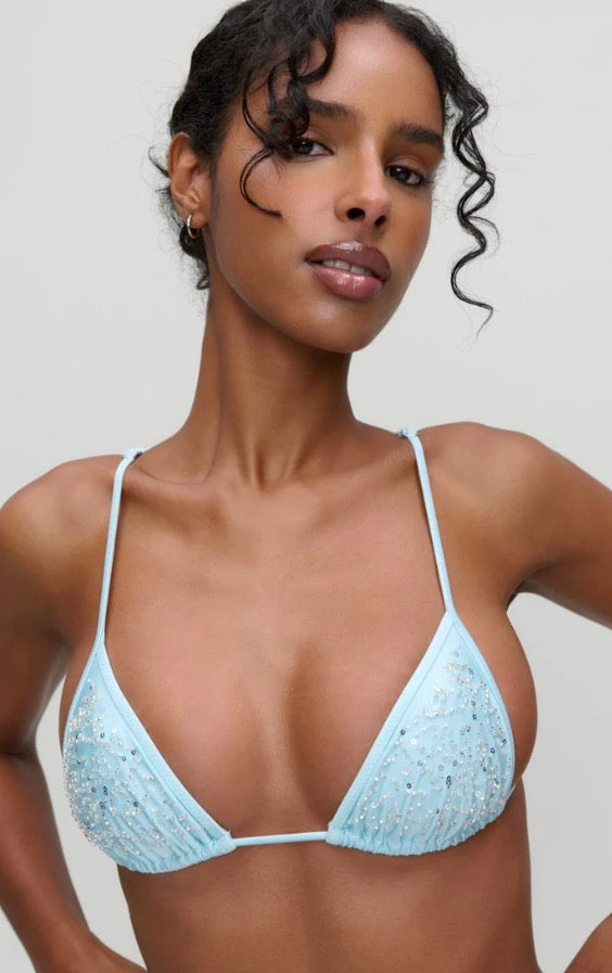 Elena Sequin Top in Blue Bloom
