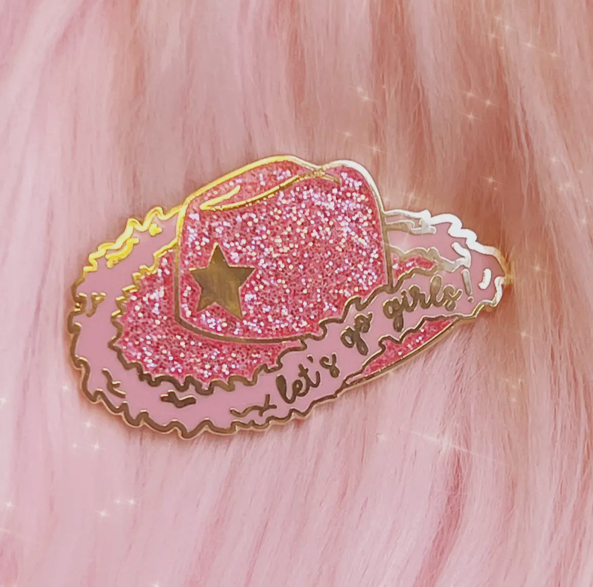 Pink Cowgirl hat pin