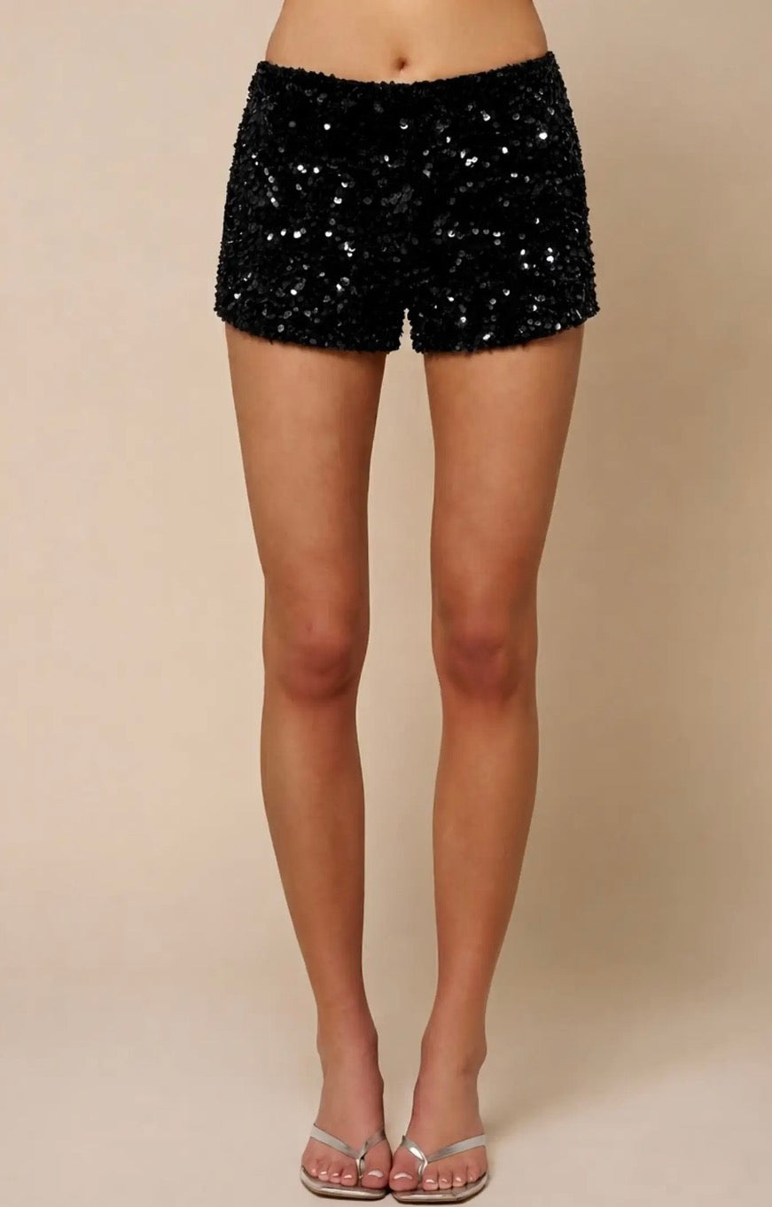 Macee Sequin Micro Shorts