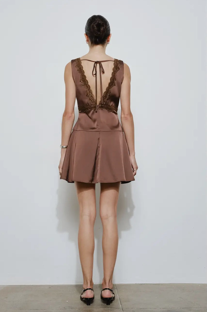 Elena Lace Trim Mini Dress