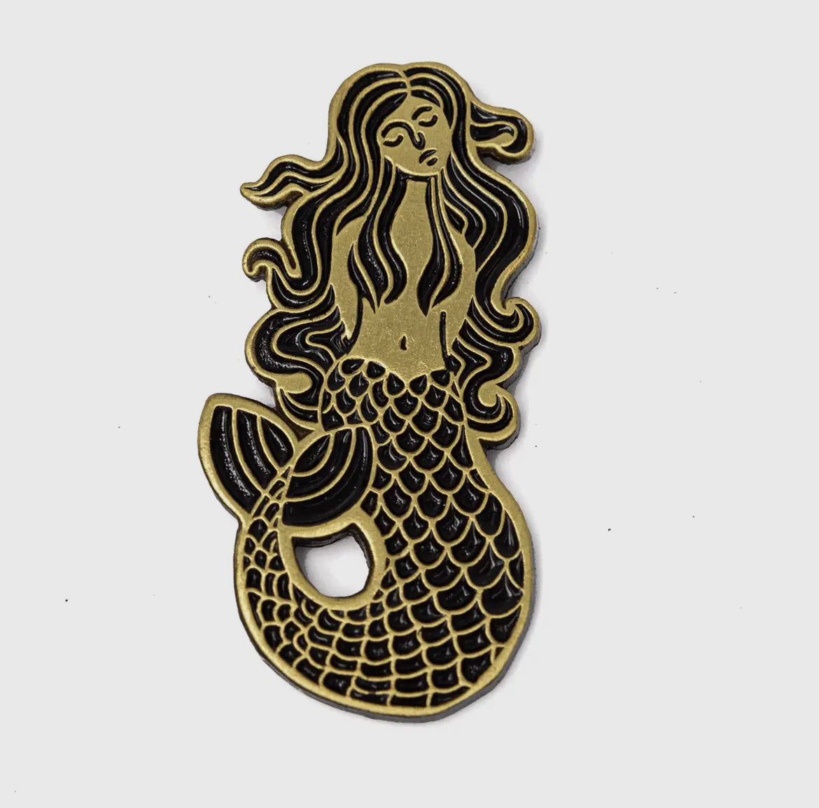 Golden mermaid pin