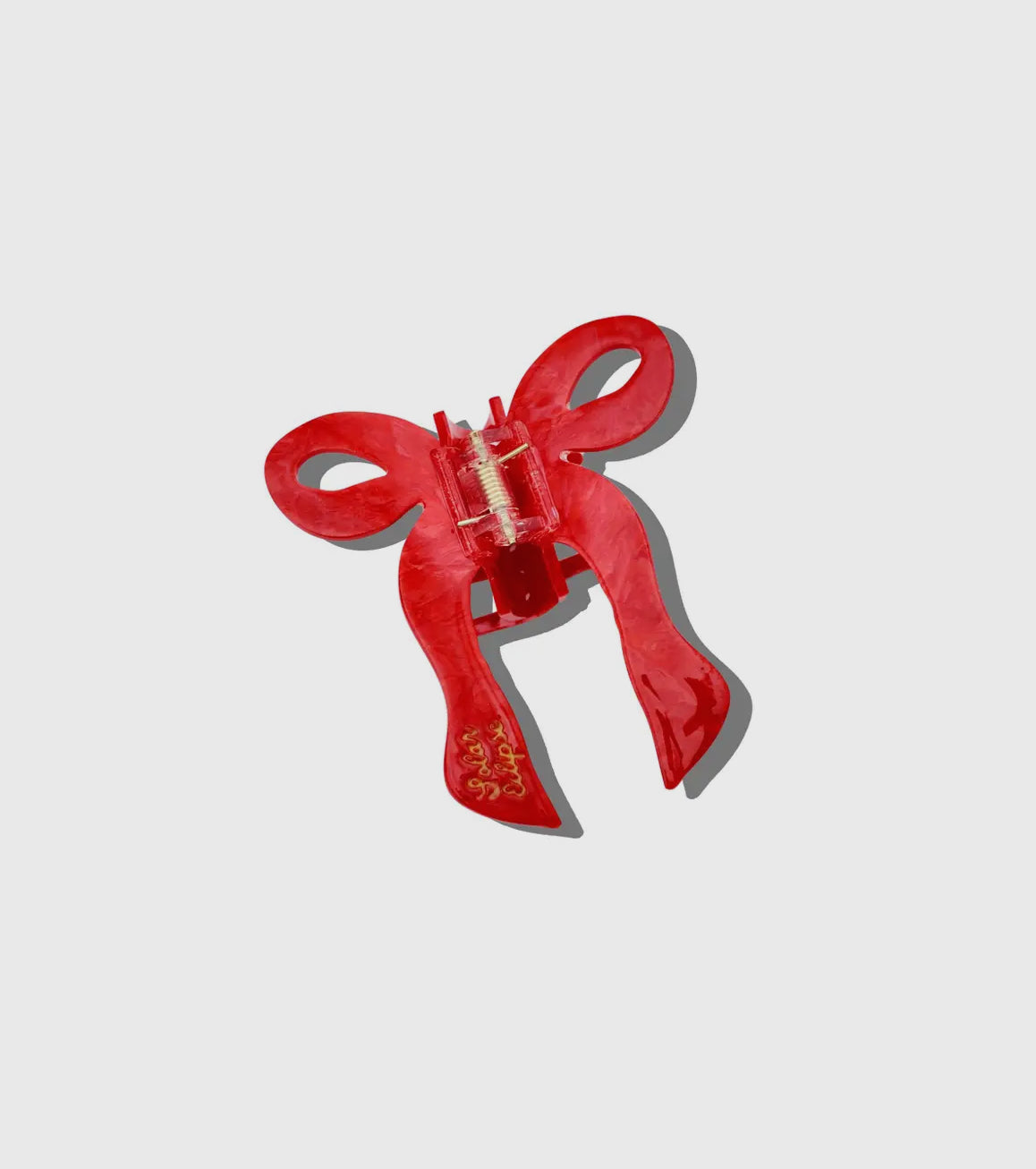 Hand-painted coquette bow claw hair clip, eco-friendly