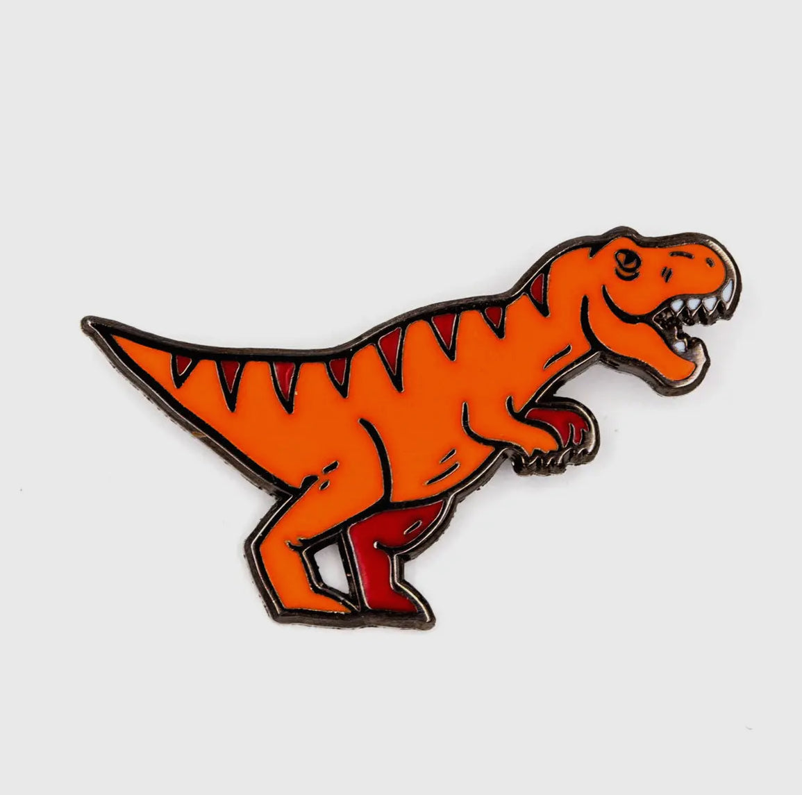 Orange T-Rex pin