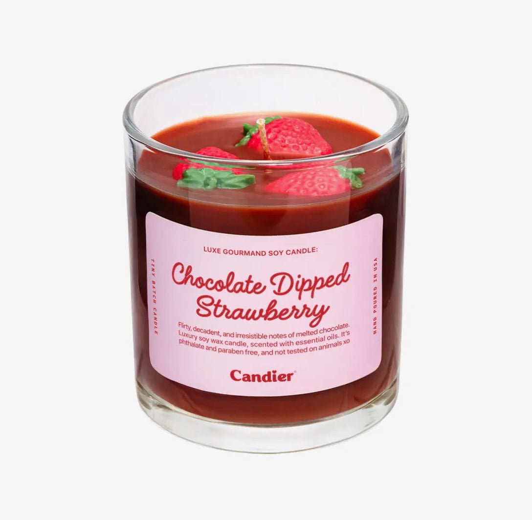 Chocolate dipped strawberry candle
