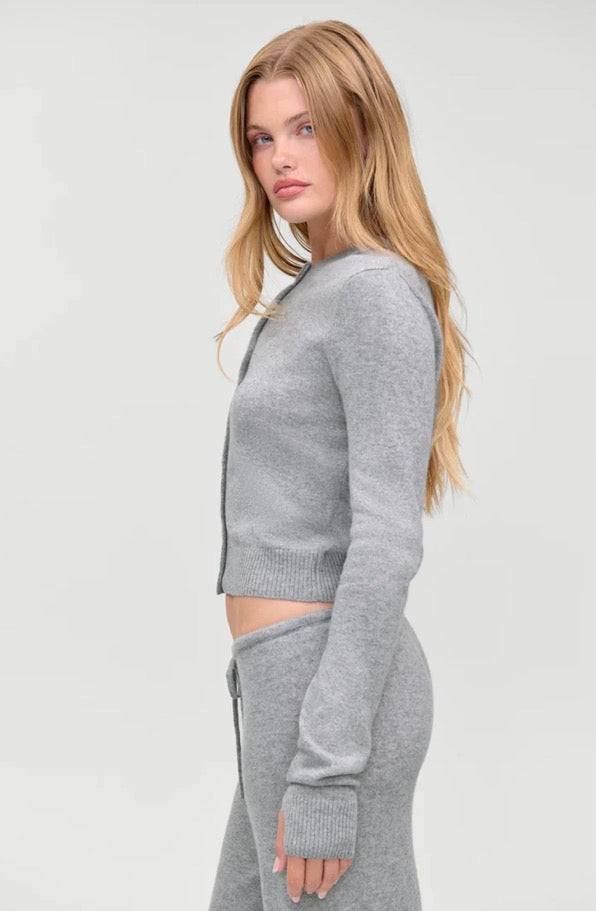 Jude Cashmere Cardigan in Fog