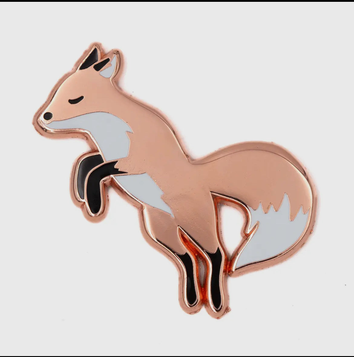Jumping fox pin