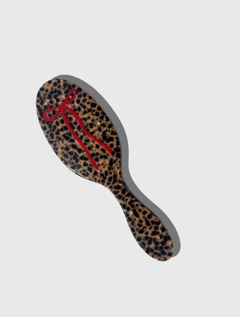 Hand painted leopard bow, hairbrush, eco-friendly