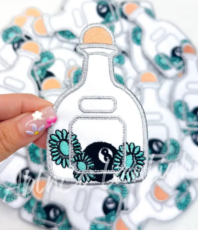 Tequila Bottle Jewelry 8ball Patch