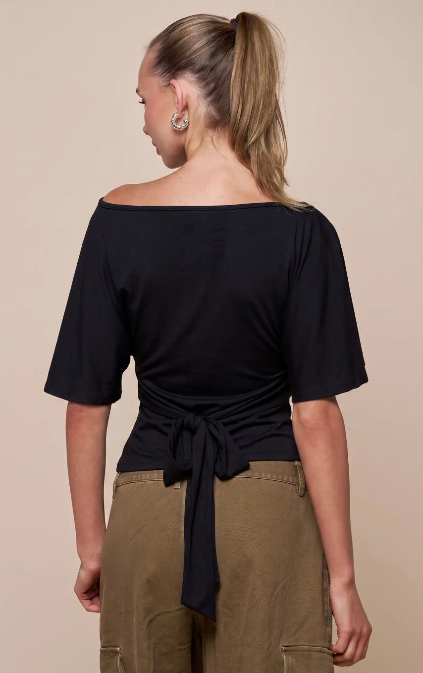 Flutter Sleeve Top with Tie