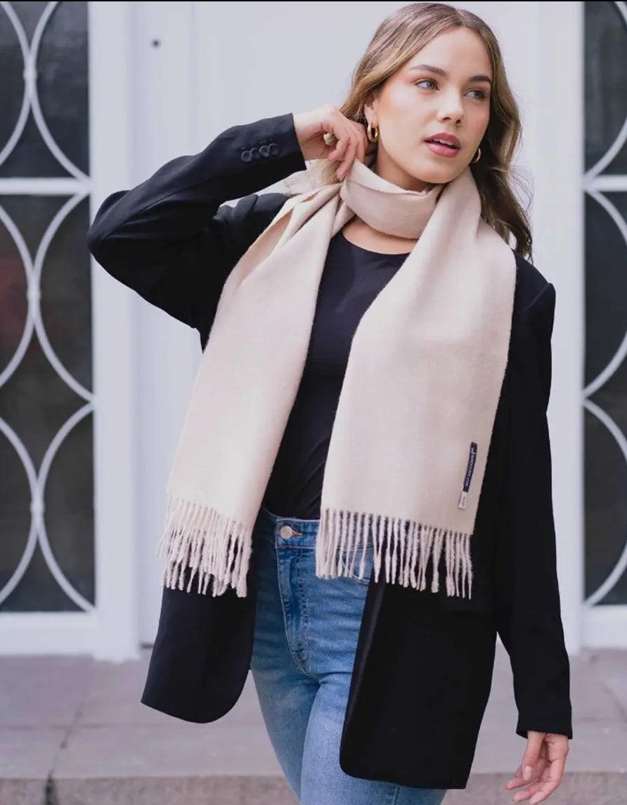 Alpaca Fur Scarf- Beige