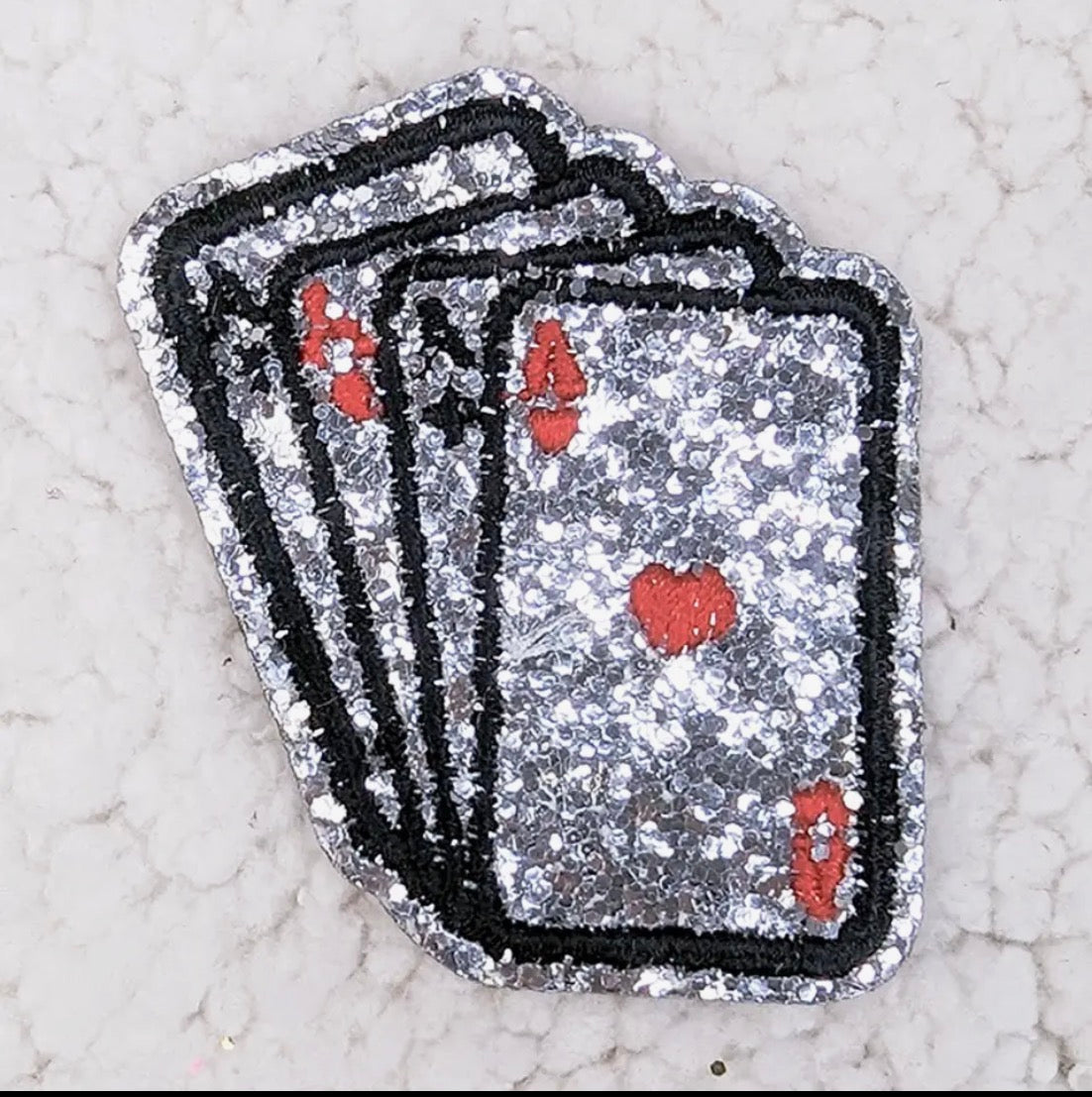 Aces glitter patch