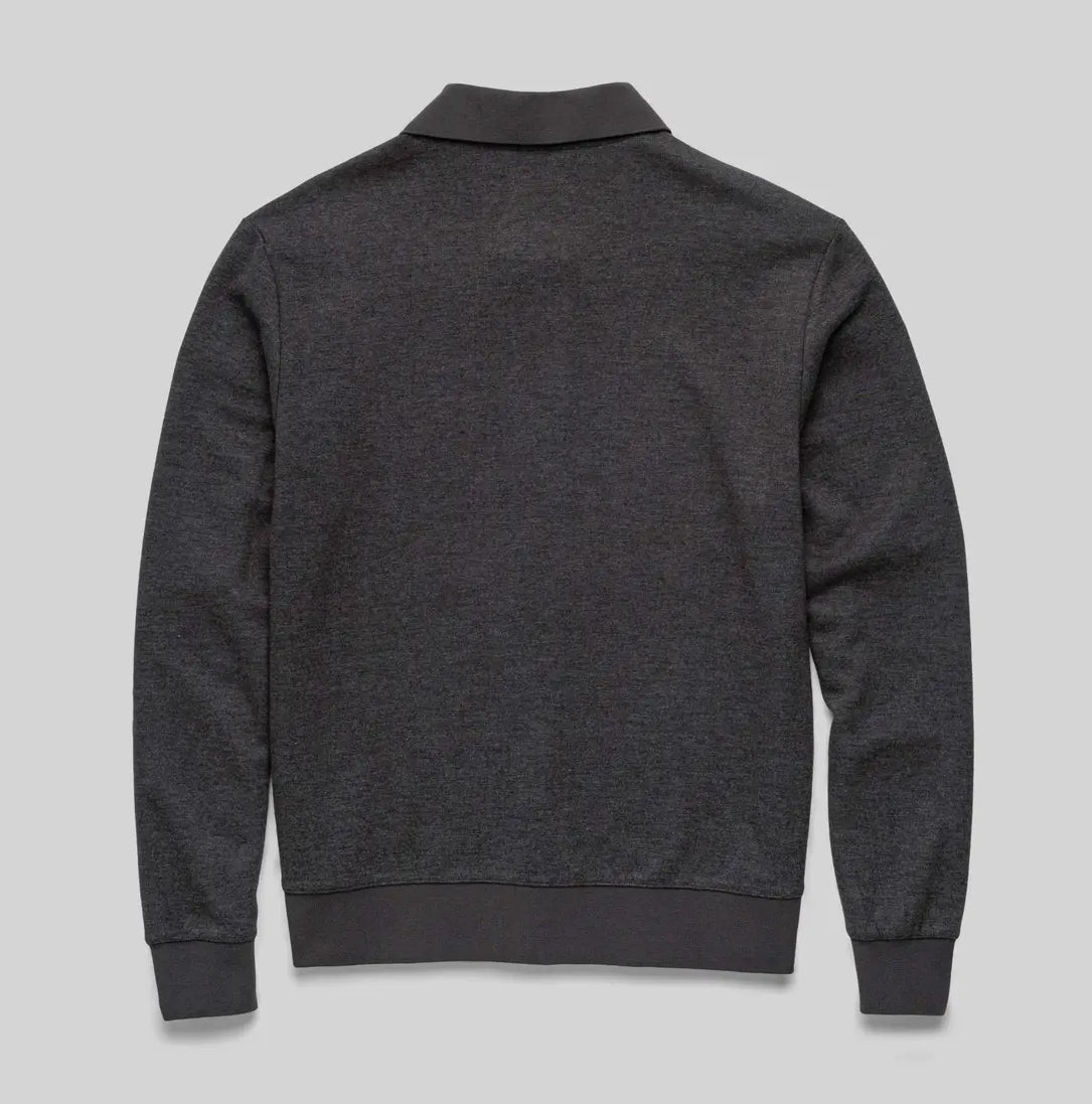 Wesley polo cardigan- charcoal heather