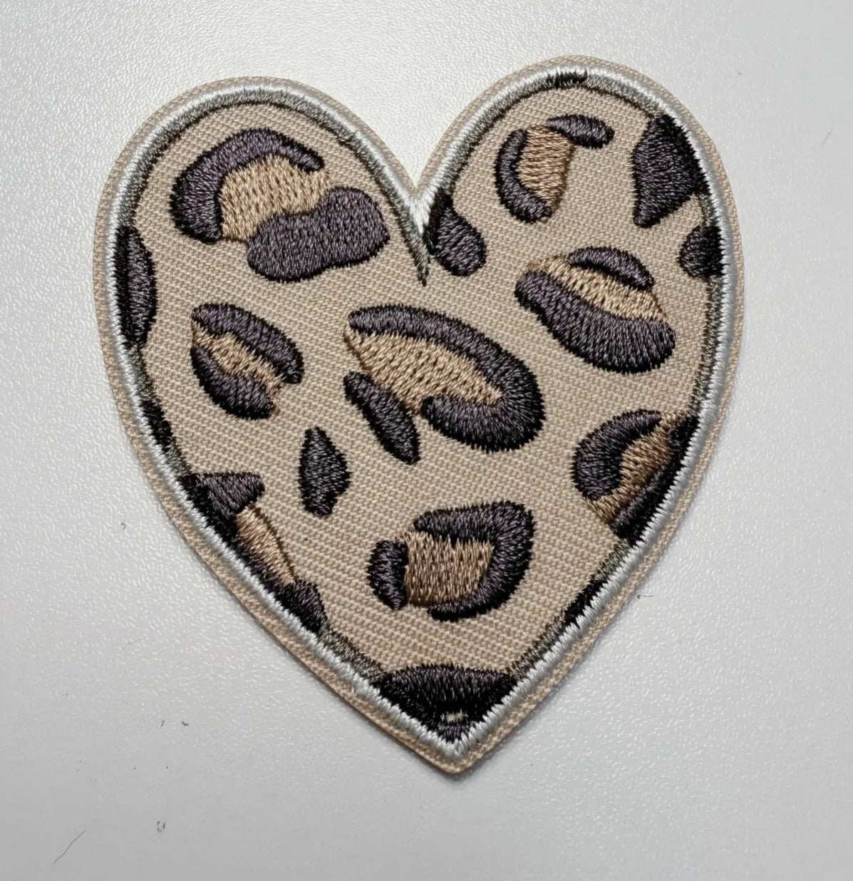 Animal print heart patch