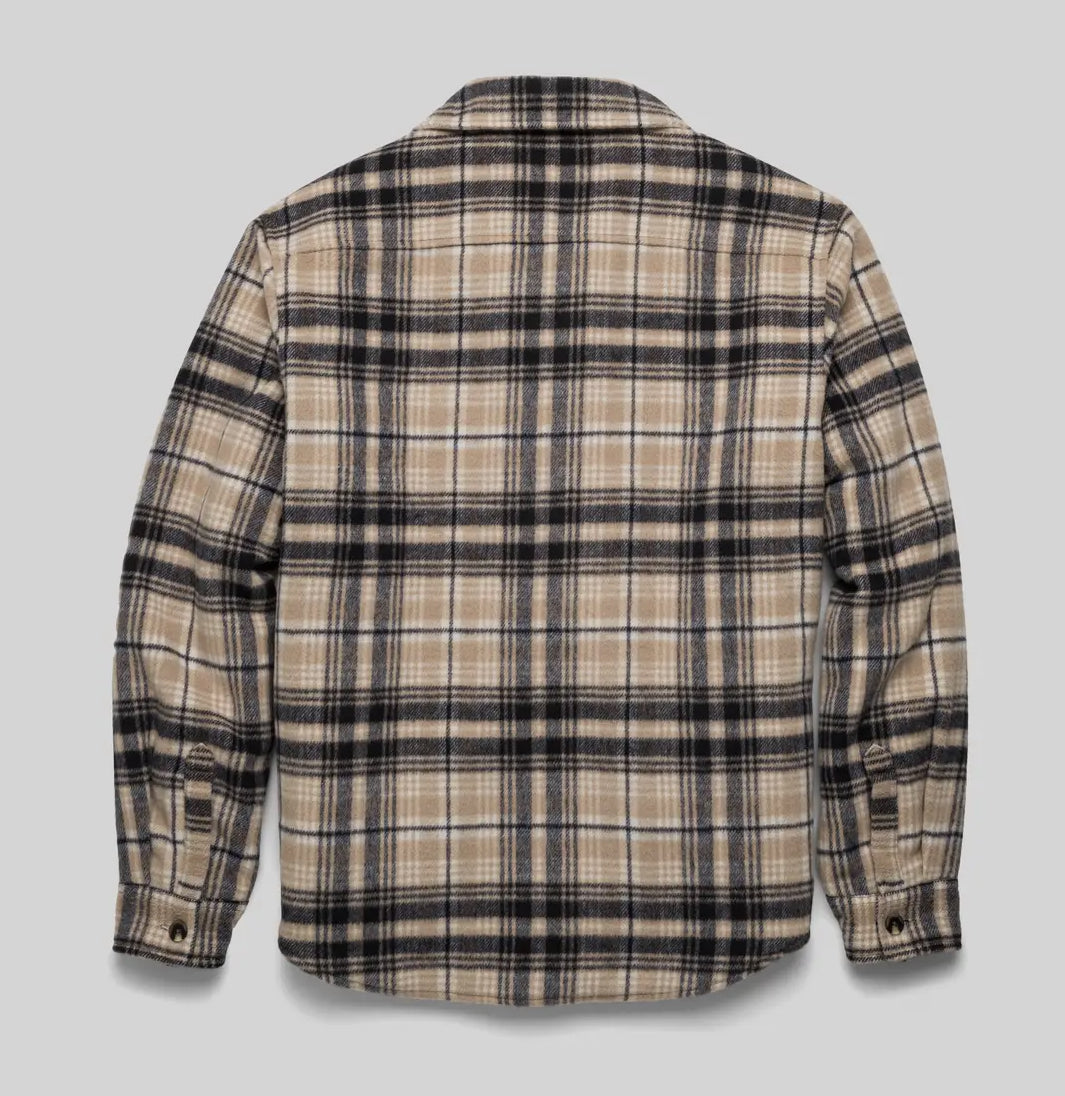 Skip Sherpa line shirt jacket- chinchilla