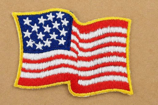 American Flag Patch Yellow Border