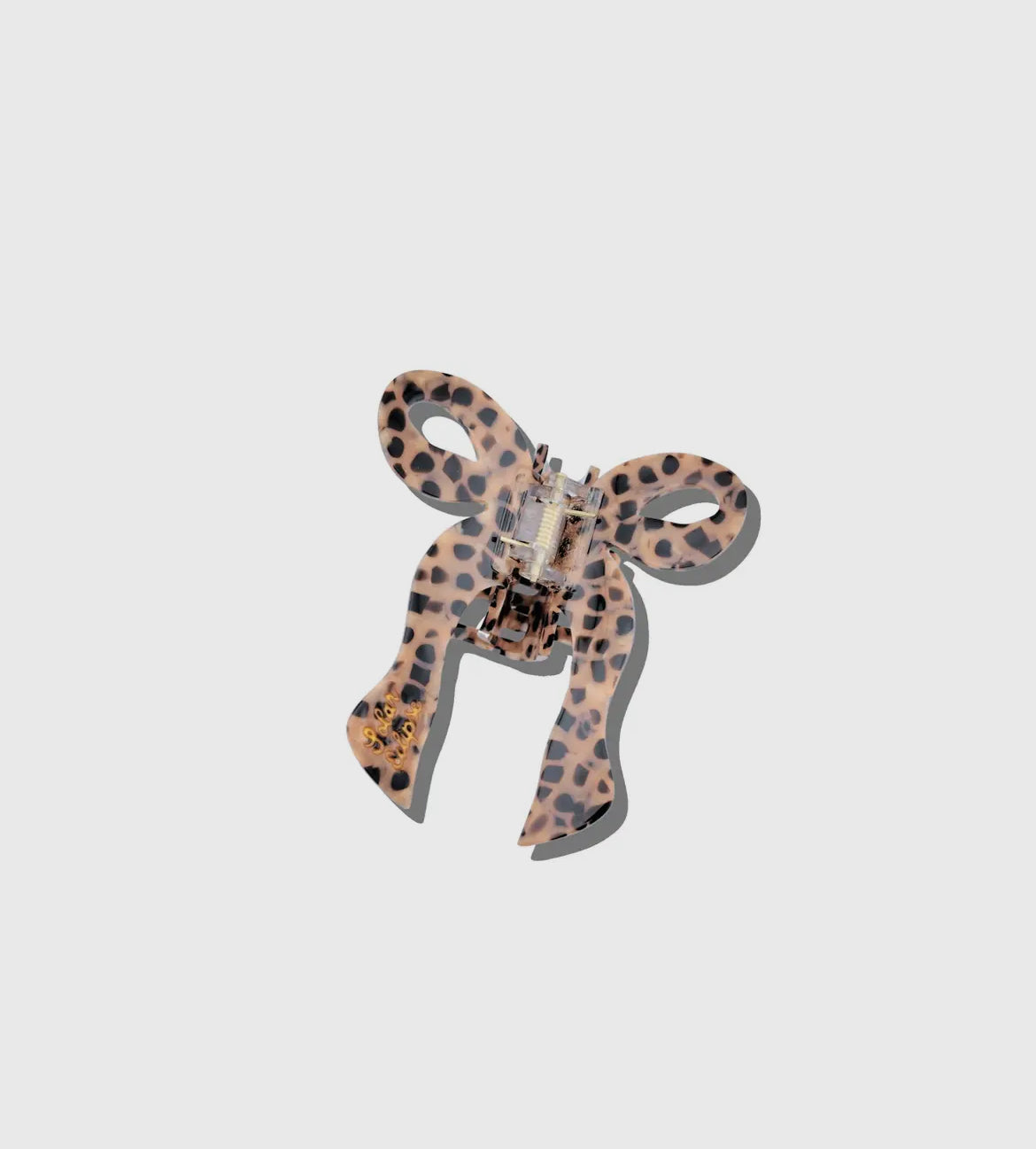 Hand-painted coquette bow claw hair clip, eco-friendly