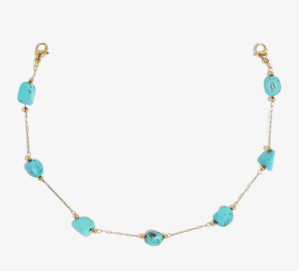 Turquoise stone hat chain
