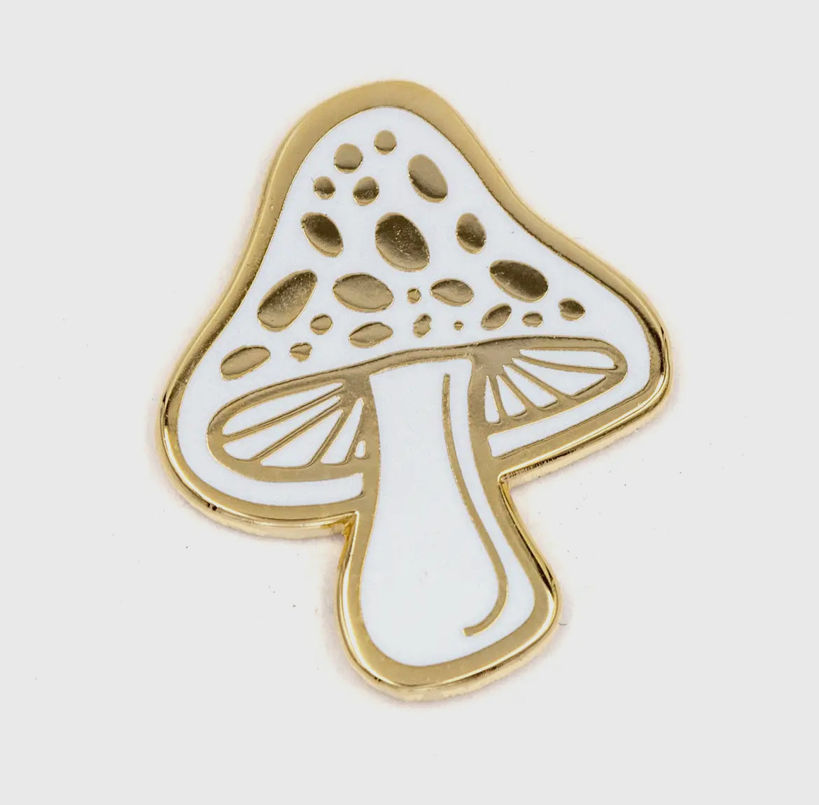 Golden mushroom pin