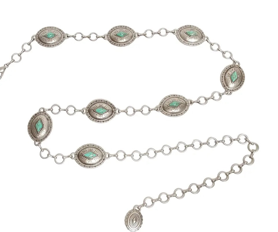 Concho chain belt