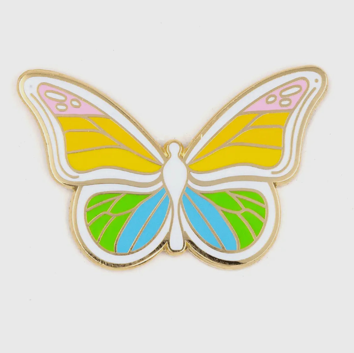 Rainbow butterfly pin