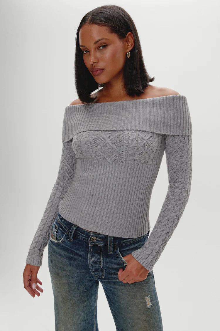 Jazz Off The Shoulder Knit Sweater