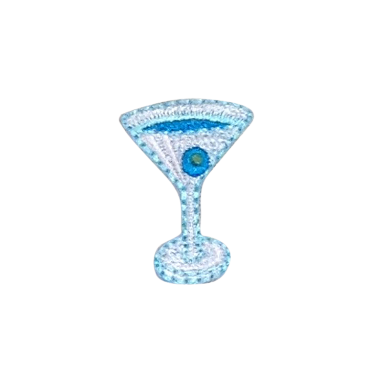Blue martini glass patch