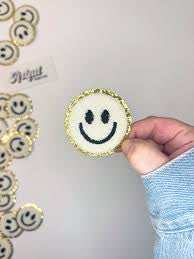 White Chenille Smiley Face