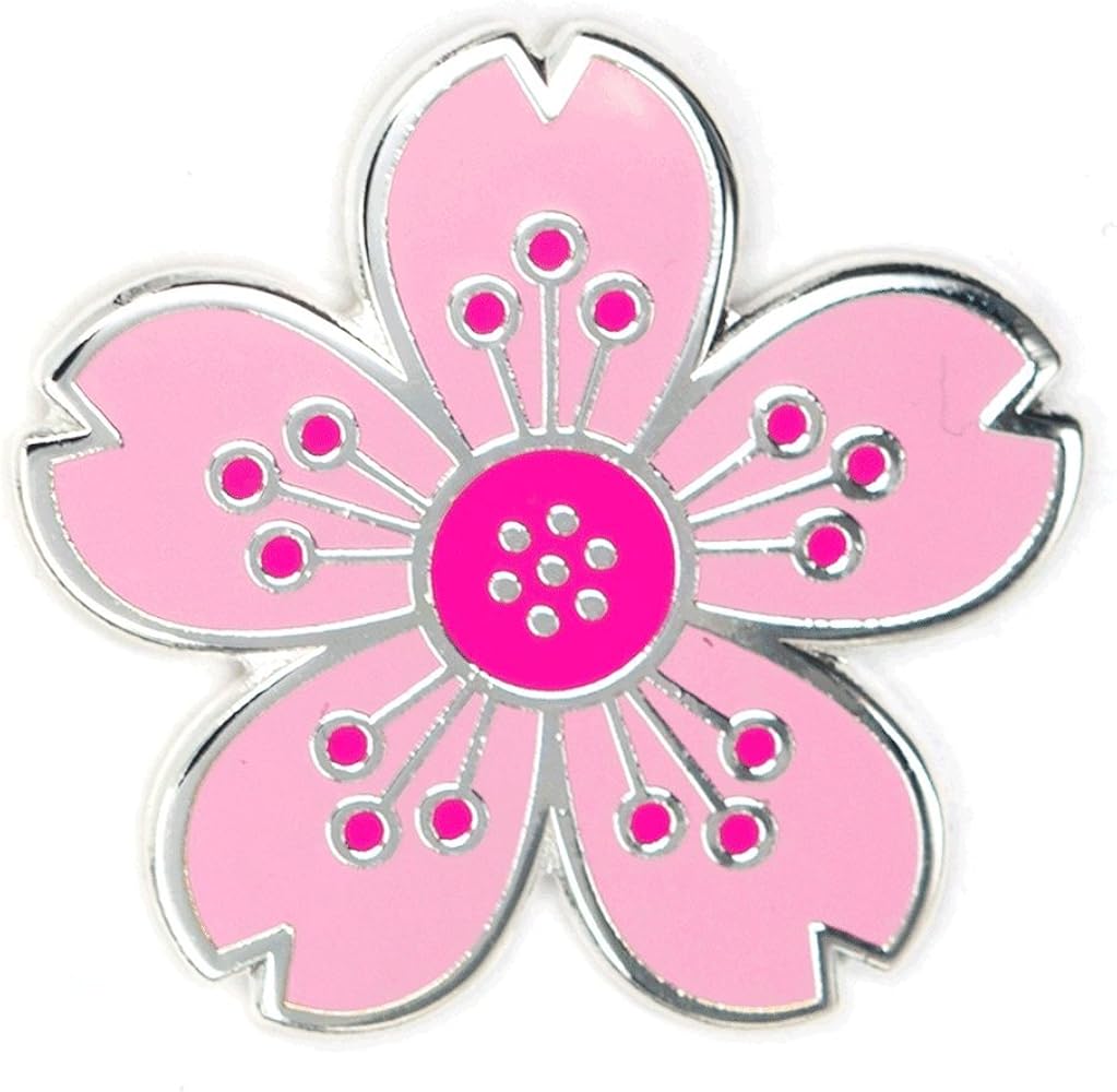 Pink cherry blossom pin