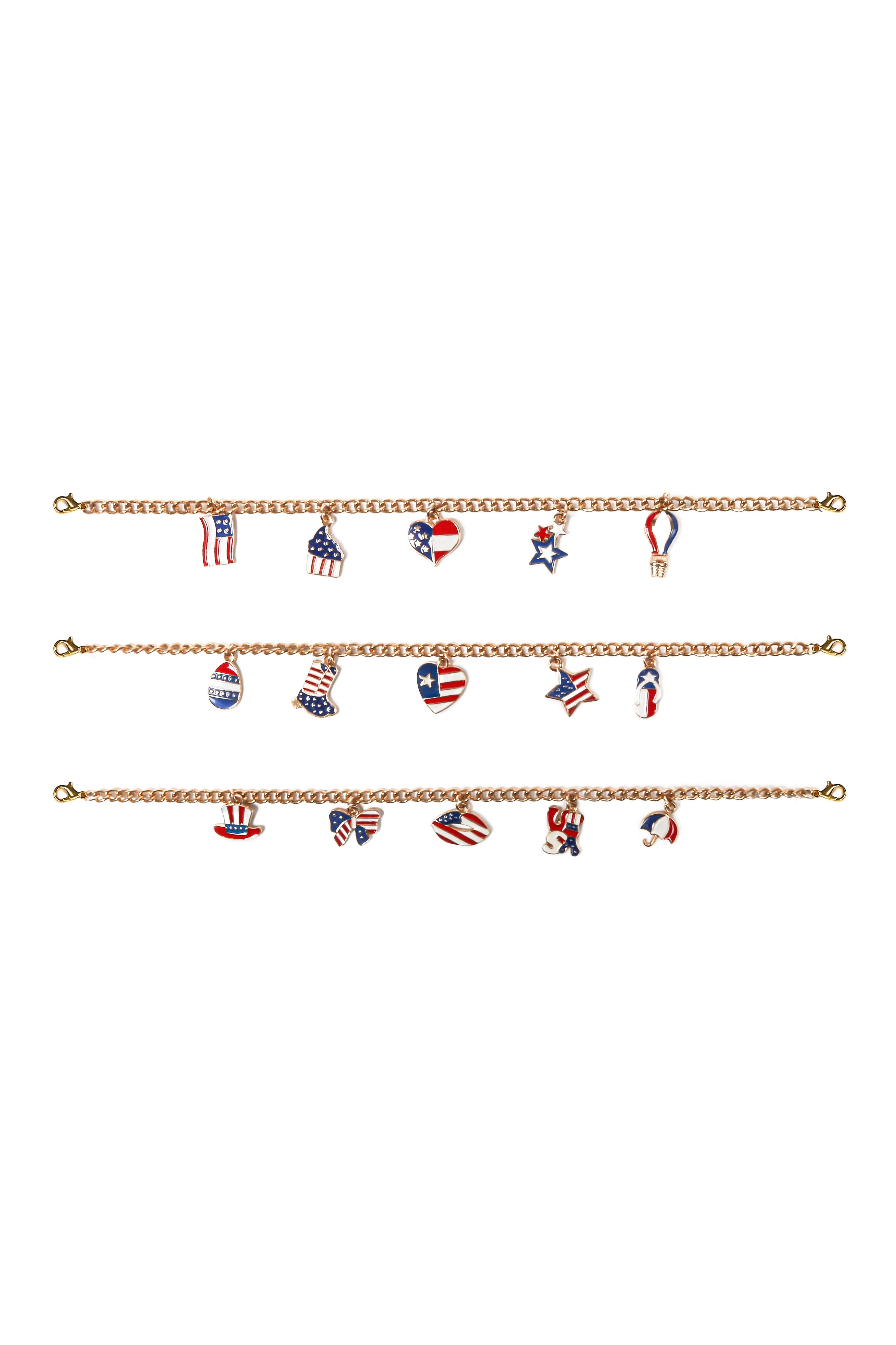 USA themed charm hat chain