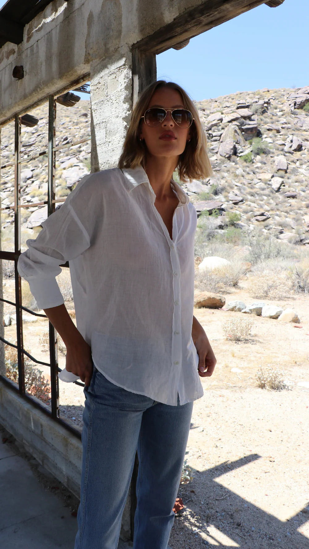 Drop Shoulder Shirt Gauze- CANOLLI CREAM