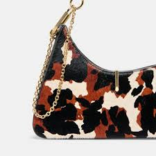 Brown Cow Print Shoulder Bag