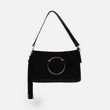 Delilah Black Leather Purse