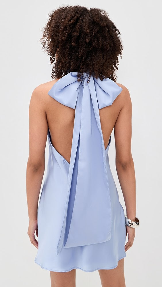 Lisa Mini Dress in Blue Luxe