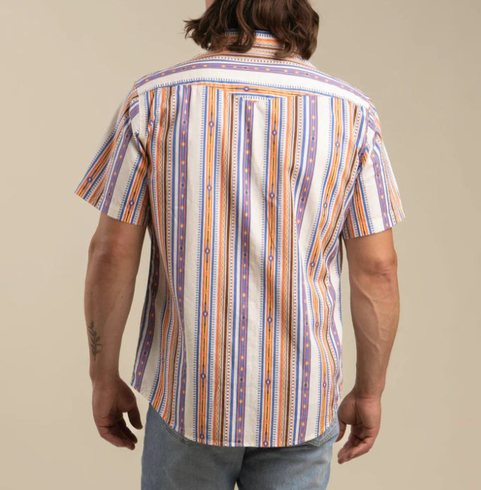 SERAPE PEARL SNAP SHORT SLEEVE- Southwest Cobalt