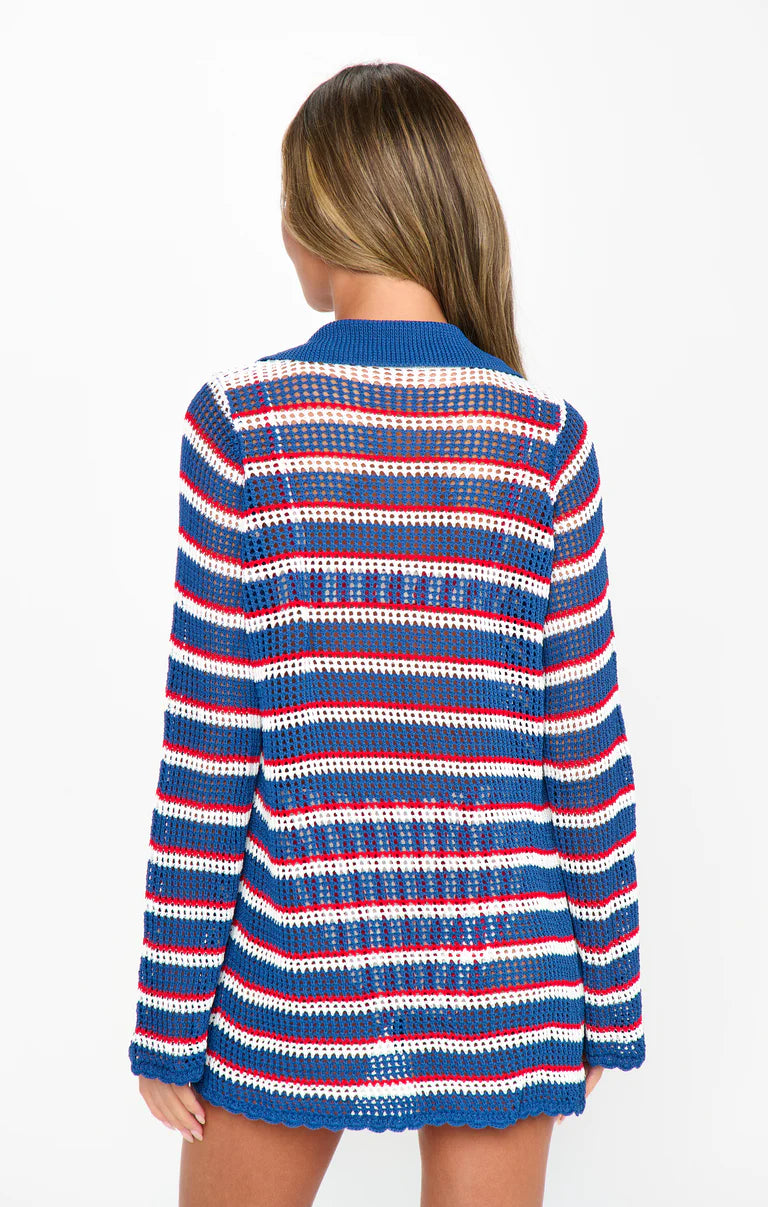 Button Cover Up in Montauk Stripe