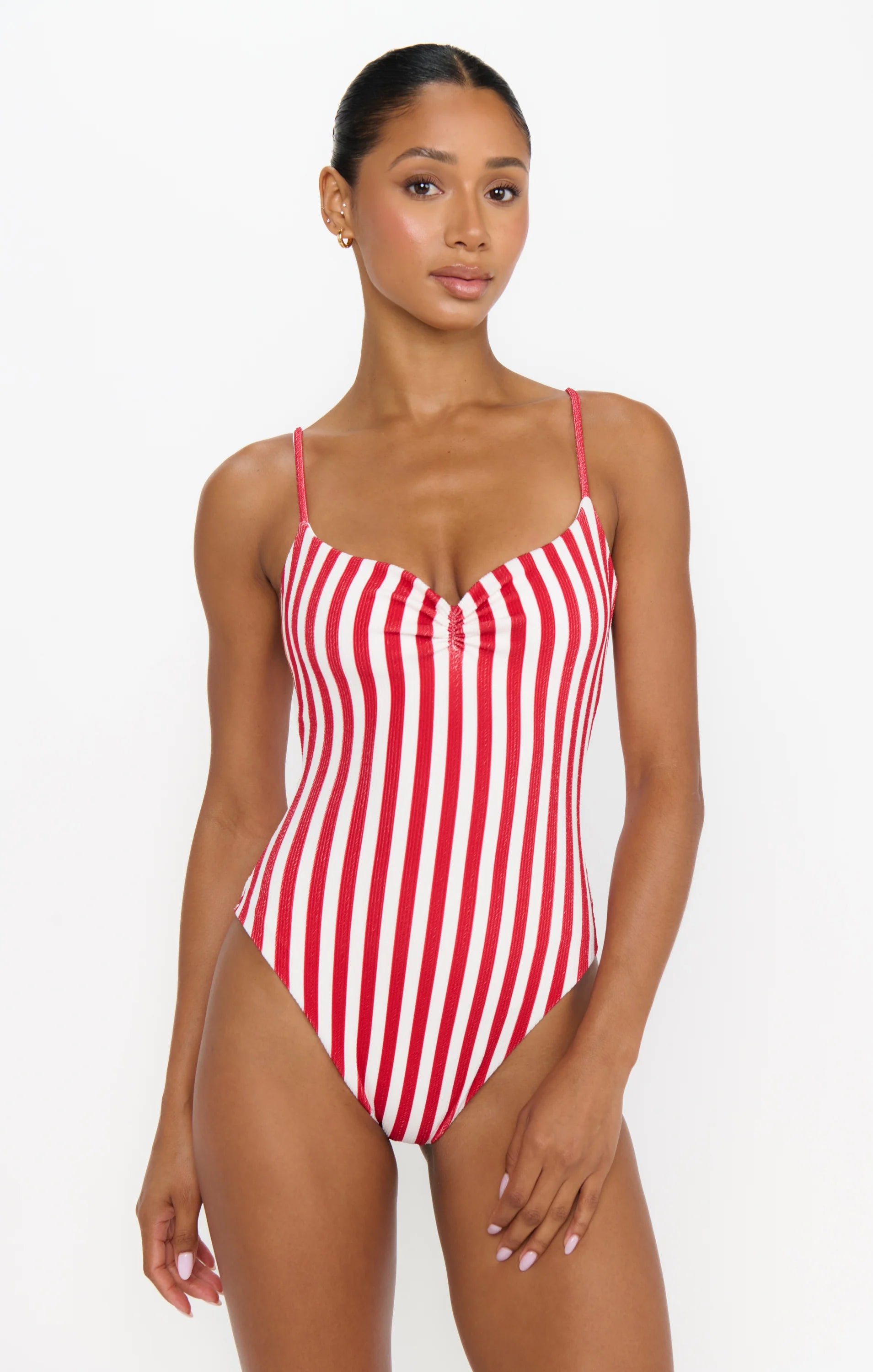 Bells Beach One Piece in Red Stripe