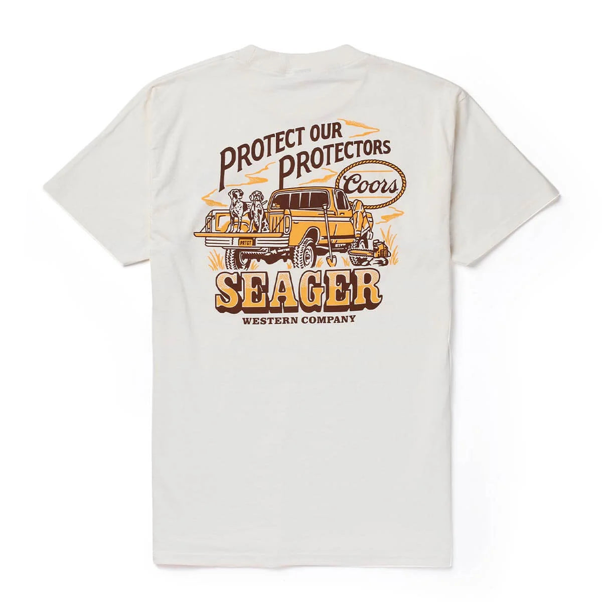 SEAGER x COORS Brush Truck Tee in White