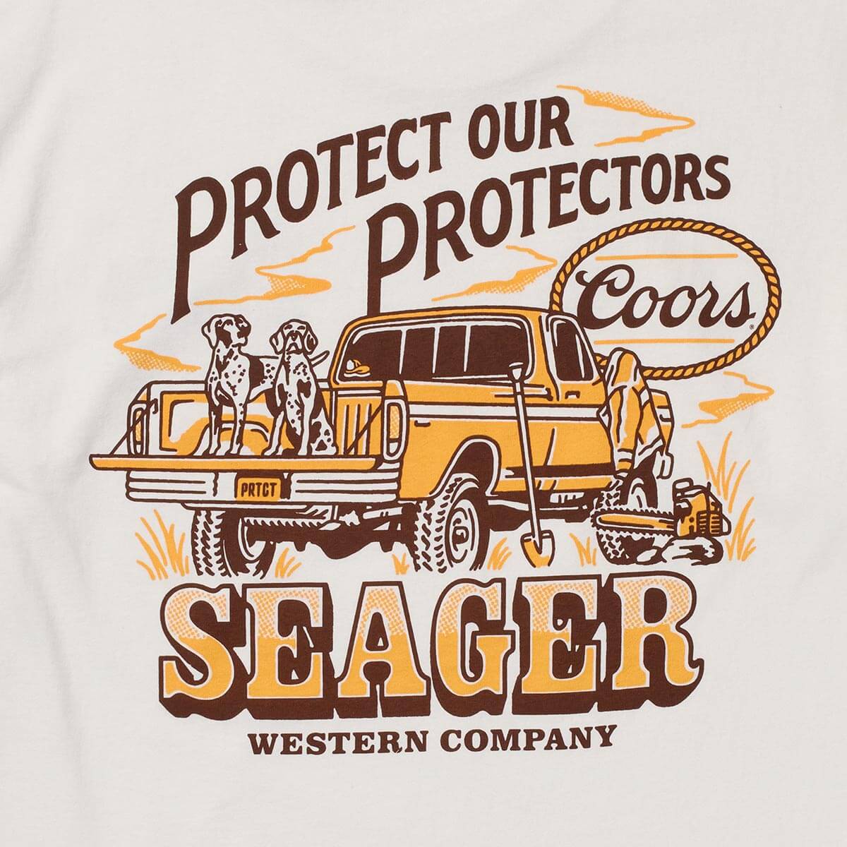 SEAGER x COORS Brush Truck Tee in White