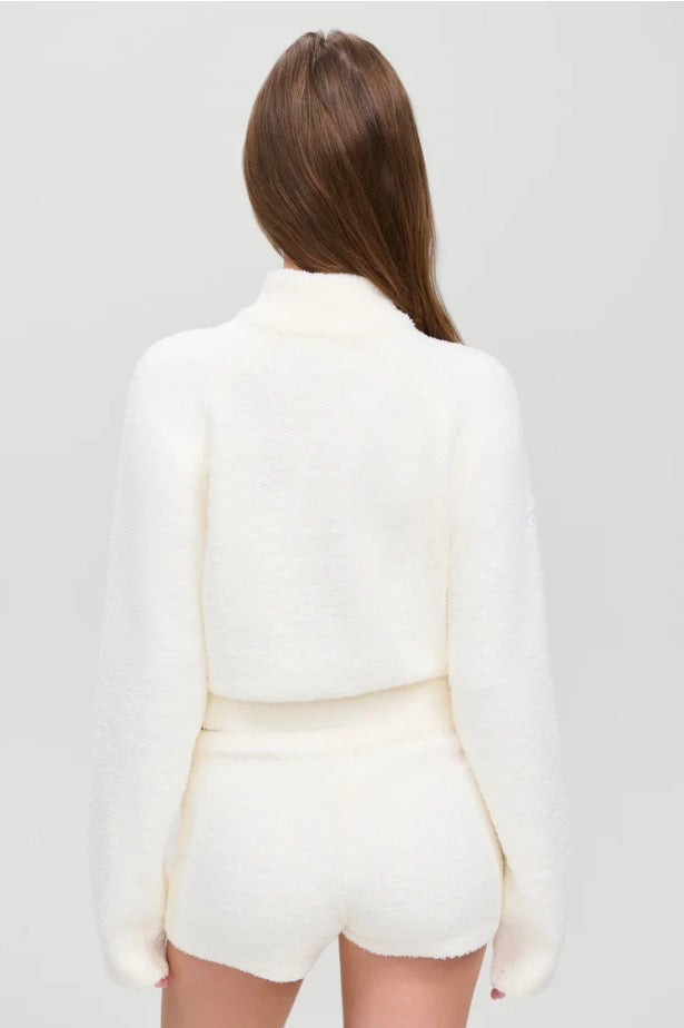 Bea Knit Zip Up Sweater Pearl